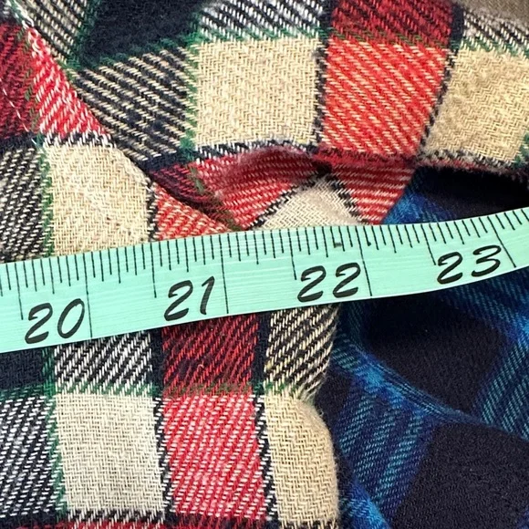 Bogari Grunge Gorpcore Outdoor Multicolor Plaid Casual Flannel Shirt SzL - Picture 12 of 13